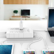 ORICO Home/office 6-Outlet Surge Protector Power Strip 5ft Power Cord with 5 Port 40W USB Charger,1700 Joule -... N16