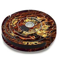 Skin Decal Vinyl Wrap For IRobot Roomba 650 655 Vacuum / Tiger On Fire