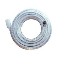 FOWOD RG6 TV White Coaxial Cable, 100 Feet, with F-Male Connectors, Double Shielded, High Performance, Indoor... N5