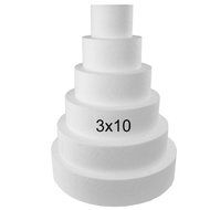 Round 3&quot; Cake Dummies - Set of 4 (3&quot; High by 4&quot; 6&quot; 8&quot; 10&quot;) N2