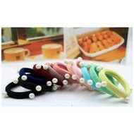 Yaheeda 20pcs Girl's Hair Bands Rubber Band Pearl Decorated Hair Rope Headwear Hair Circle Hair Tie N2