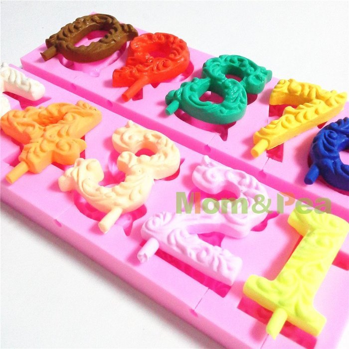 Mom&pea 0589 Candle Numbers Shaped Silicone Mould for Fondant Cake Sugar Paste Cake Decoration 3d Cake Toppers...
