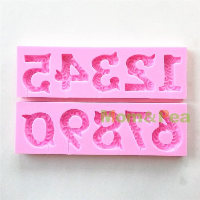 Mom&pea 0589 Candle Numbers Shaped Silicone Mould for Fondant Cake Sugar Paste Cake Decoration 3d Cake Toppers... N2