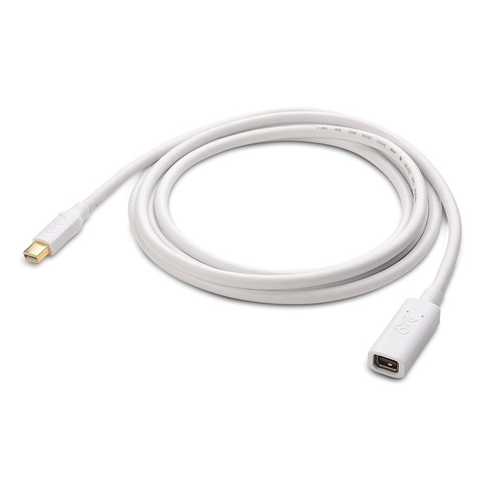 Cable Matters Gold-Plated Mini DisplayPort 1.2 Extension Cable with 4K Video Support in White - 3 Feet N7