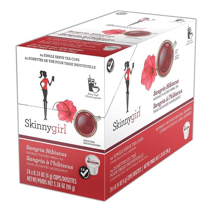 New- Skinny Girl "Sangria Hibiscus" Tea K- Cups! Fully Keurig 2.0 Compatible