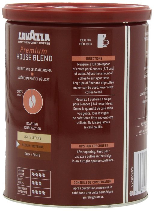 Lavazza Premium House Medium Roast Blend Coffee, 10-Ounce (Pack of 4)