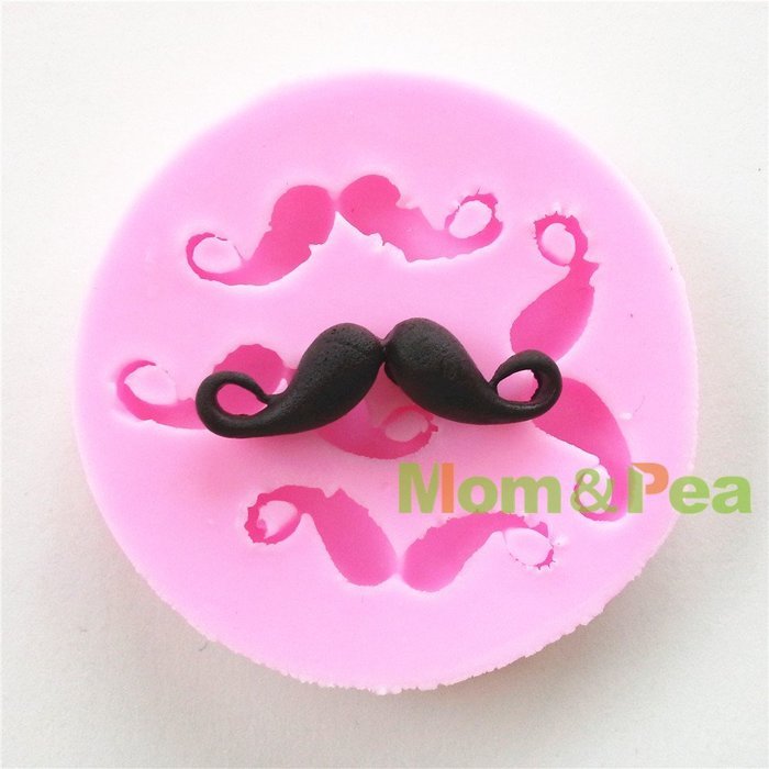Mom&pea 0608 Mustache Shaped Silicone Mould for Fondant Cake Sugar Paste Cake Decoration 3d Cake Toppers Mold...