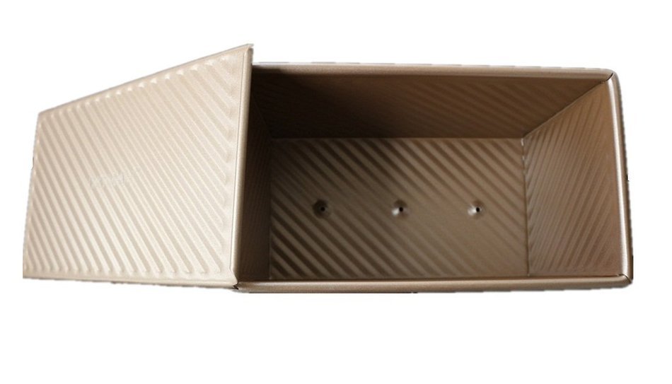 GMM Slide Non-stick Toast Box with Lid Champagne Bread Baking Mold (Ripple Style)
