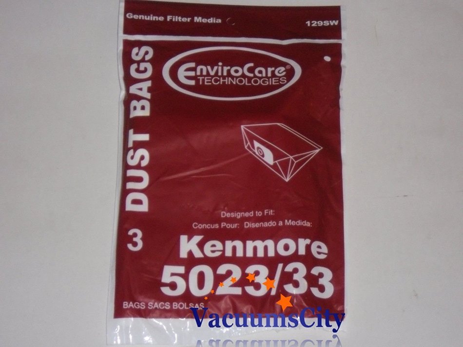 Kenmore Canister Vacuum Cleaner Type E & 5023 Filter Paper Bag 3 Pk Part # 129SW