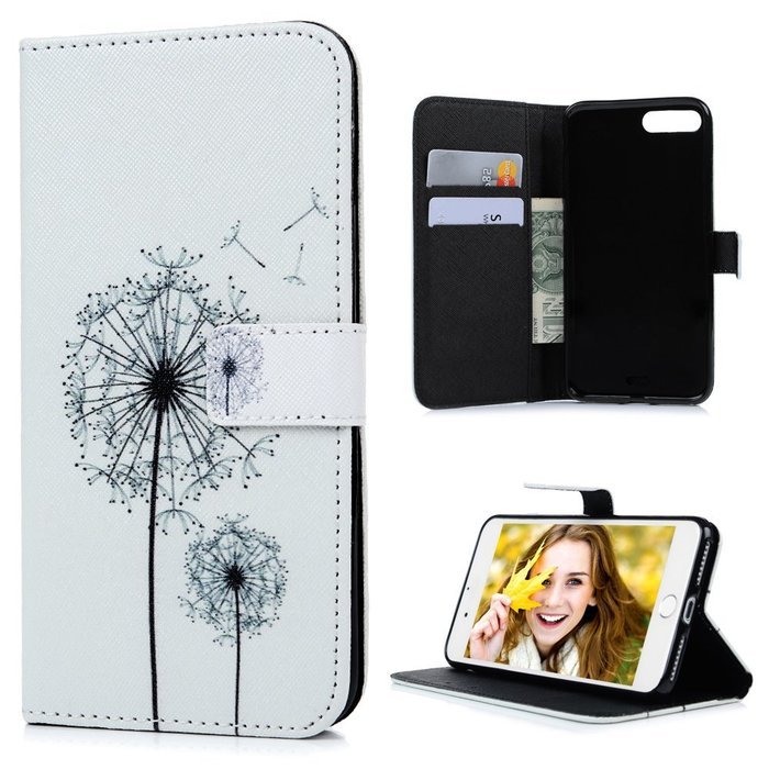 iPhone 7 Plus Case (5.5 inch) - Flip Stand Wallet Case PU Leather Shock-Absorption Soft TPU Inner Bumper Cute... N15