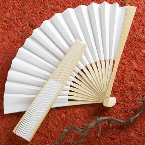 Fashioncraft 6204 Elegant White Folding Fans, White