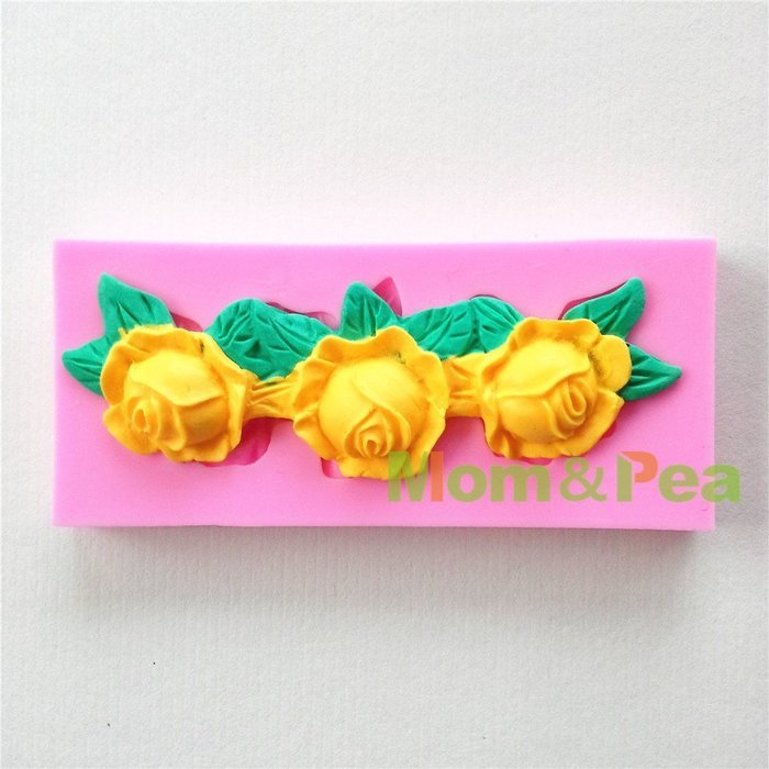 Mom&pea 0639 Flower Shaped Silicone Mould for Fondant Cake Sugar Paste Cake Decoration 3d Cake Toppers Mold 10.2...