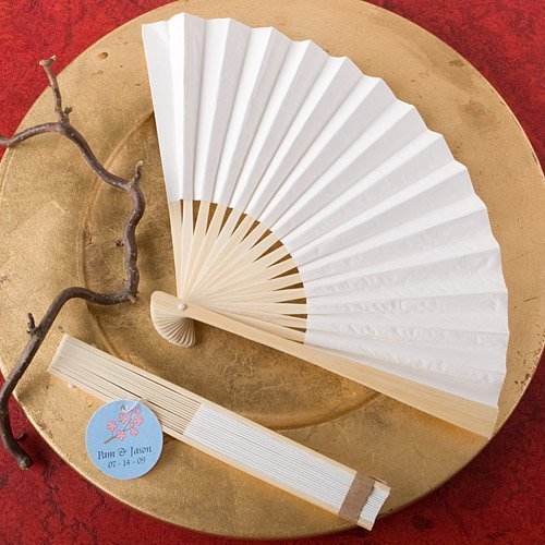 Fashioncraft 6204 Elegant White Folding Fans, White N2