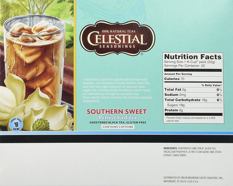 Celestial Perfect Iced Tea Southern Sweet Keurig K-Cups, 22 Count N2