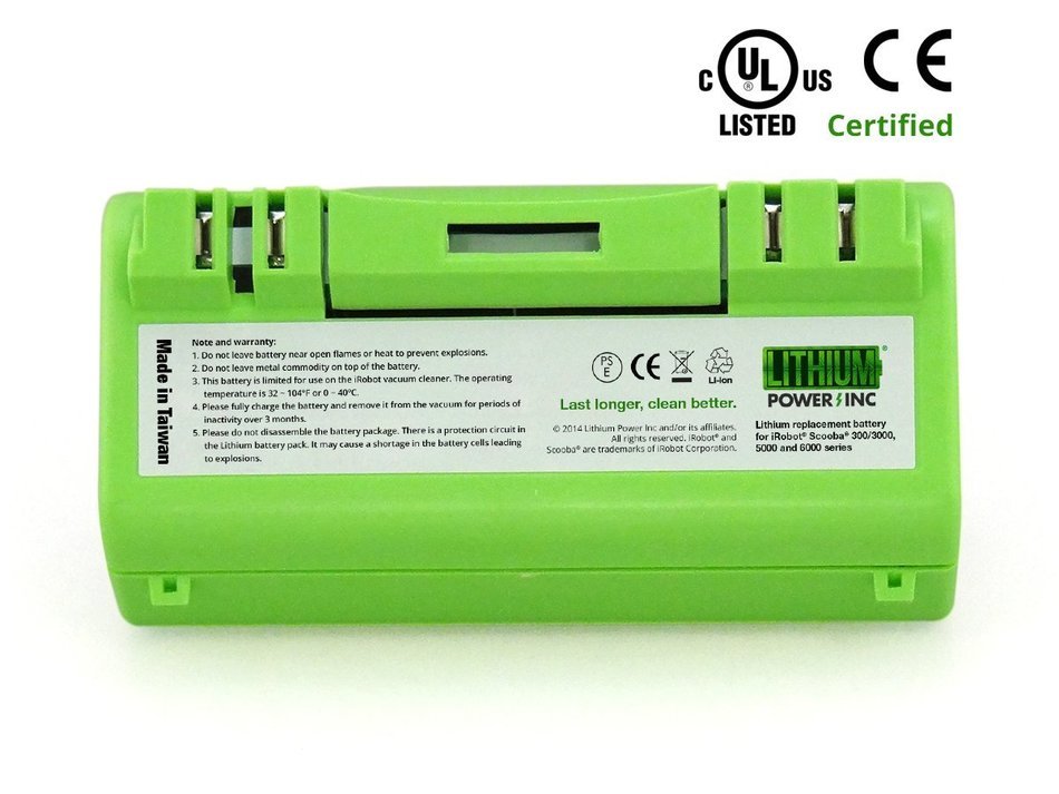UL&CE Certified - Lithium Scooba Replacement Battery For iRobot Scooba 300, 3000, 5000 and 6000 Series, 6600 mAH... N5