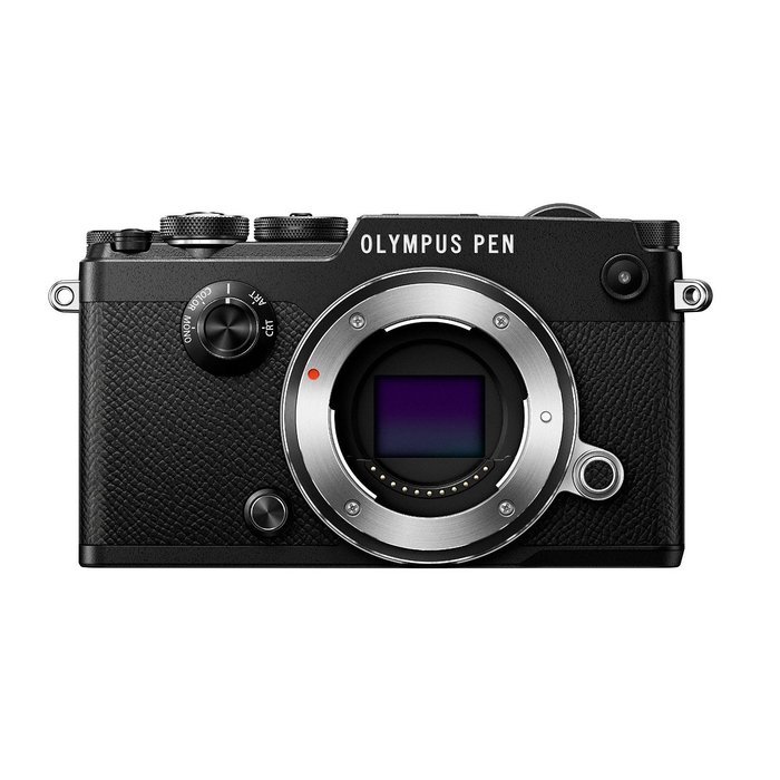 Olympus PEN-F Mirrorless Digital Camera (Black Body) w/ 32GB SD Card & Monopod Bundle N7