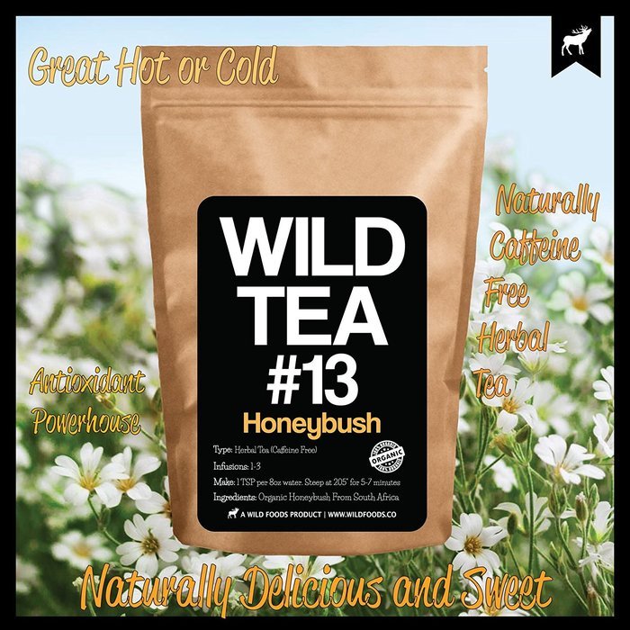 Organic Honeybush Tea from South Africa, Wild Tea #13 Premium Honeybush Herbal Red Tea (2 ounce)