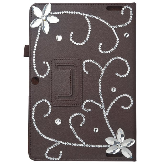 KAKA(TM) 3D Handmade Rhinestone Crystal PU Leather Stand Folding Protective Tablet Case Cover For Acer Iconia... N56