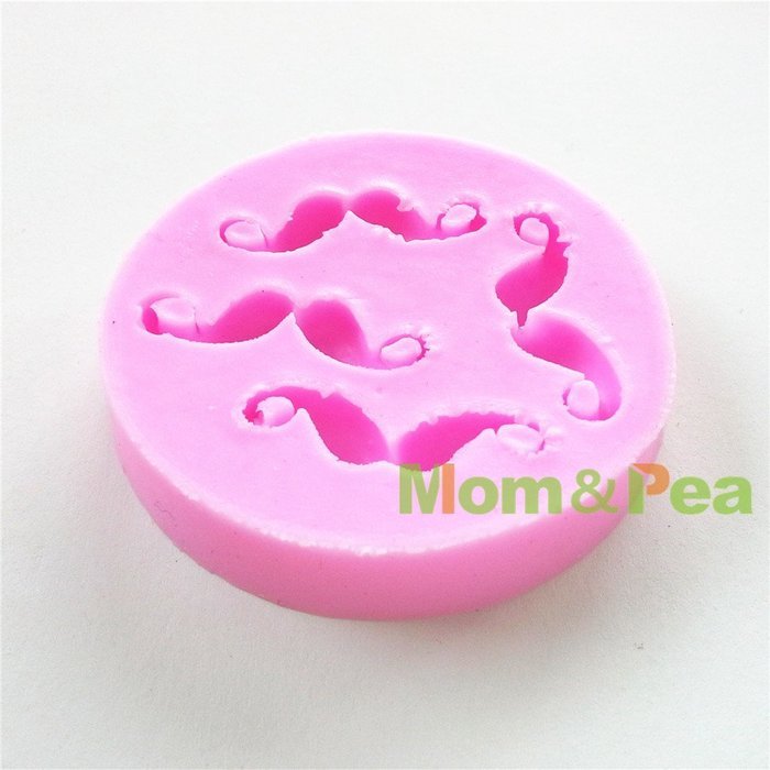 Mom&pea 0608 Mustache Shaped Silicone Mould for Fondant Cake Sugar Paste Cake Decoration 3d Cake Toppers Mold... N3