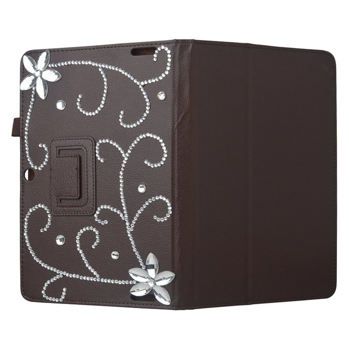 KAKA(TM) 3D Handmade Rhinestone Crystal PU Leather Stand Folding Protective Tablet Case Cover For Acer Iconia... N57