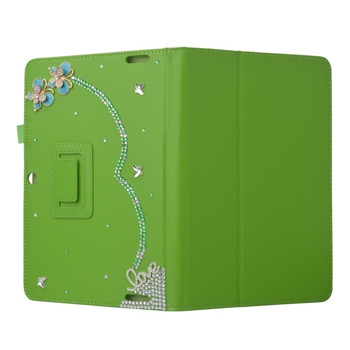 KAKA(TM) 3D Handmade Rhinestone Crystal PU Leather Stand Folding Protective Tablet Case Cover For Acer Iconia... N59