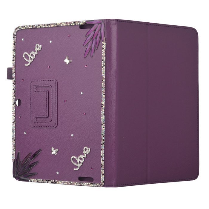 KAKA(TM) 3D Handmade Rhinestone Crystal PU Leather Stand Folding Protective Tablet Case Cover For Acer Iconia... N61