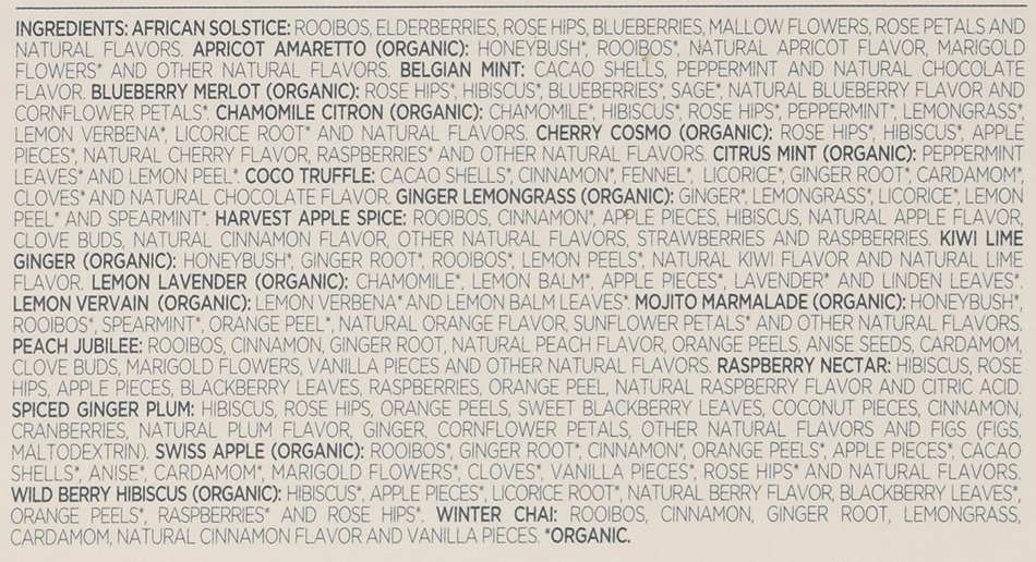 Tea Fort&eacute; Tea Chest Herbal Tea Tasting Assortment with 40 Handcrafted Pyramid Tea Infusers - Chamomile, Chai,...