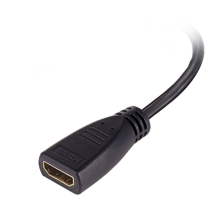 MEALINK High Speed 90 Degree Mini HDMI To HDMI Female Cable Adapter HDMI Ver1.4 3D for Digital Camera Tablet 15CM... N15