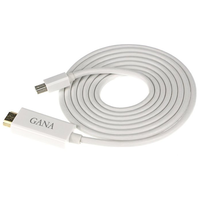 GANA Mini DisplayPort (DP) Male To Female Adapter Cable (Mini DP to HDMI 10ft Black) N18