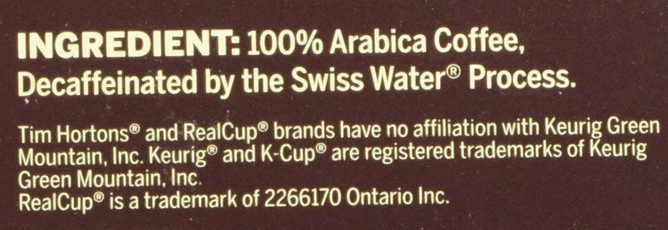 Tim Hortons Decaffeinated Single Serve Coffee Cups, 96 Count N3