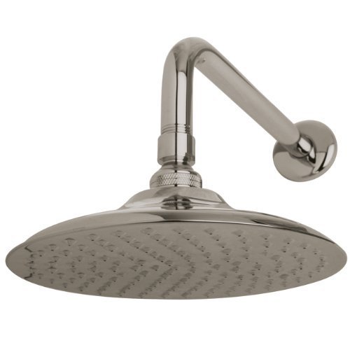 Kingston Brass K136A8CK Victorian 8-inch Diameter Brass Showerhead with 12-inch Shower Arm, Satin Nickel by Kingston...