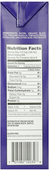 Oregon Chai, Sugar Free Original Chai Tea Latte Concentrate, 32 0Z