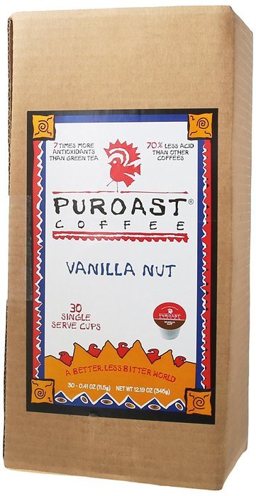 Puroast Low Acid Coffee Single Serve, 2.0 Keurig Compatible, Vanilla Nut, 12 Count N7
