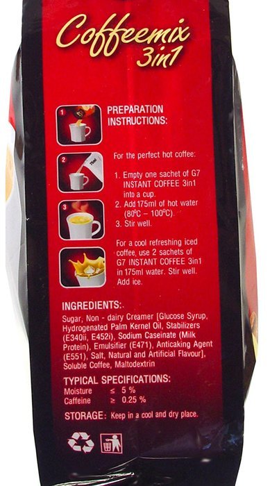 G7 3-in-1 Instant Coffee, 50 Sachets