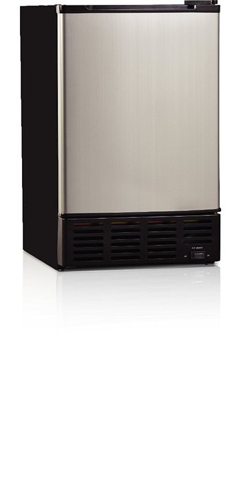 Midea HS-36I Compact Single Reversible Door Ice Maker, 1.0 Cubic Feet, Stainless Steel