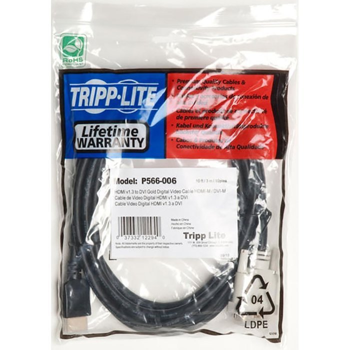 Tripp Lite HDMI to DVI Cable, Digital Monitor Adapter Cable (HDMI to DVI-D M/M) 6-ft.(P566-006) N2