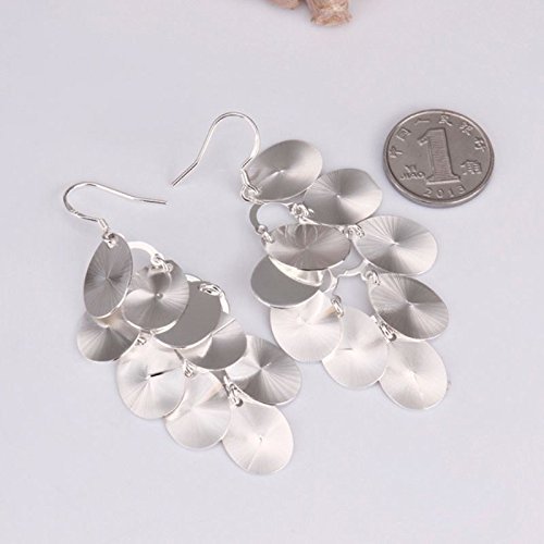 New Women 925 Sterling Silver Plated Fashion Leaf Dangle Studs Earrings Jewelry