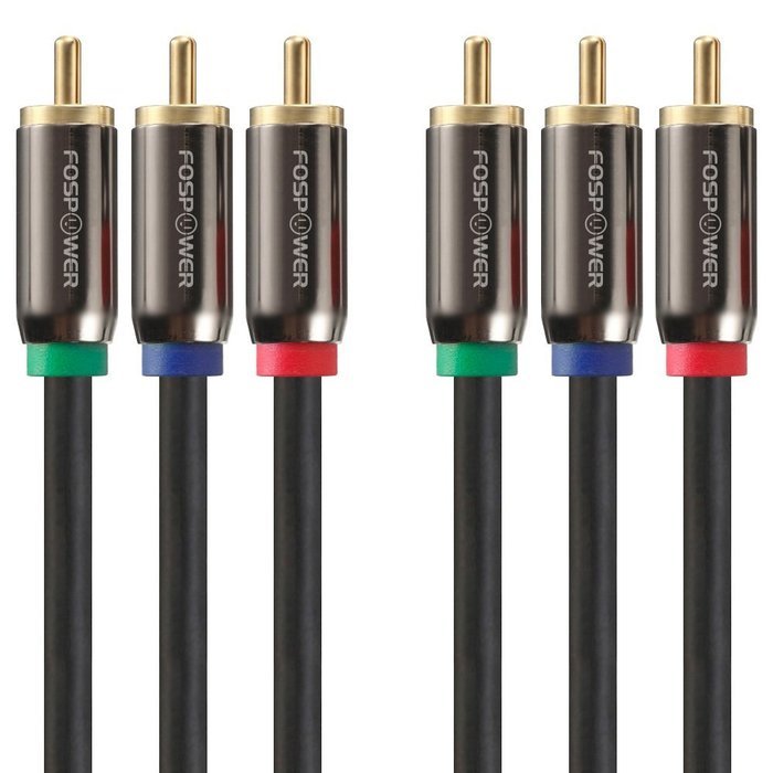FosPower [3 FT] 3RCA Male to 3RCA Male RGB Plugs, YPbPr Component Video Connectors Cable for DVD Players, VCR,...