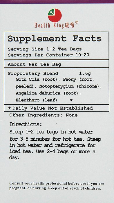 Health King Medicinal Teas HeadachEase Herb Tea Bags, 20 Count