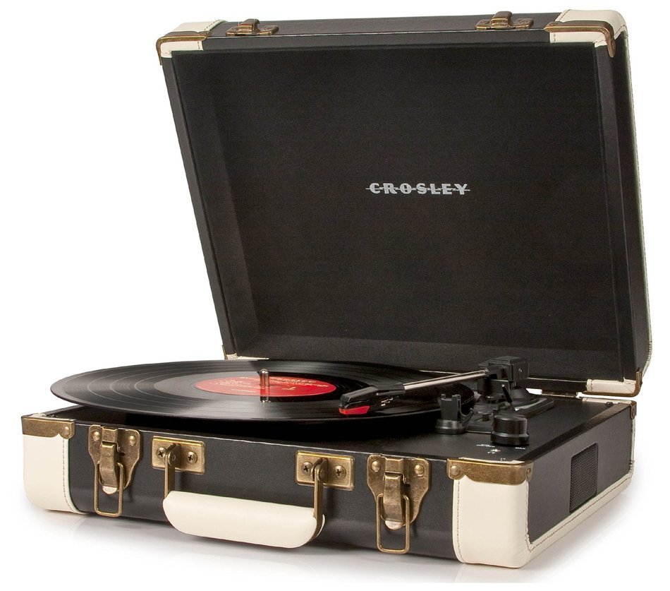 Crosley CR6019A-BR Executive Portable USB Turntable with Software for Ripping & Editing Audio, Brown & Black N11