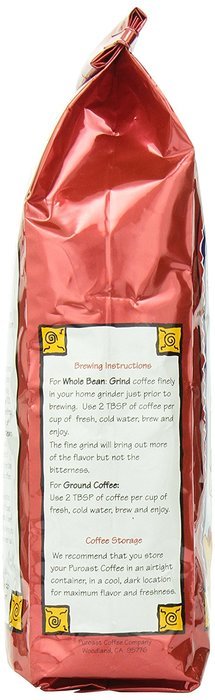 Puroast Low Acid Coffee Organic Dark French Roast, Drip Grind, 2.5-Pound Bag