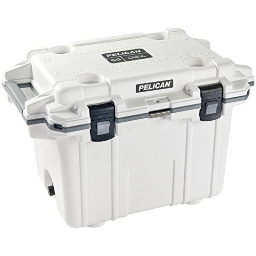 New PELICAN 50Q-1-WHTGRY 50-Quart Elite Deluxe Cooler (White)