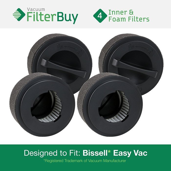 4 - Bissell Inner & Washable Outer Filters. Designed by FilterBuy to fit Easy Vac Model #'s 23T7, 23T74, 23T7E...