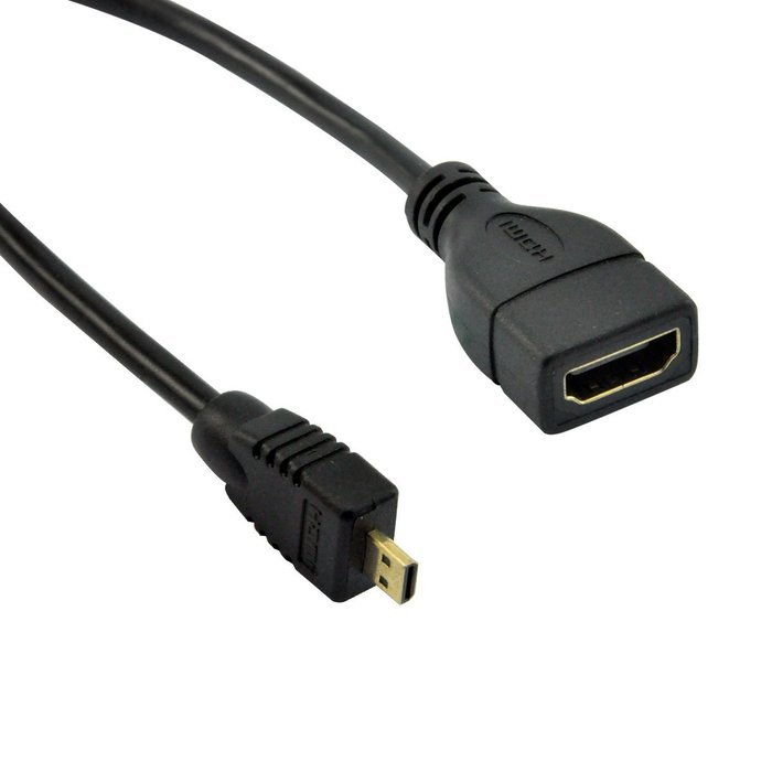 UCEC Down Angle Micro-HDMI to HDMI Cable - Male to Female - Supports Ethernet, 3D and Audio Return N10