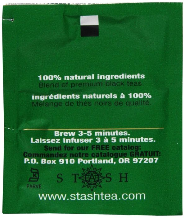 Stash Tea Double Bergamot Earl Grey Black Tea, 10 Count Tea Bags in Foil (Pack of 12) N12