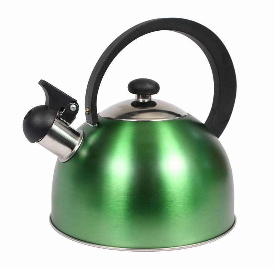 Home Basics 2.5l Tea Kettle - Stainless Steel Matte (Green)