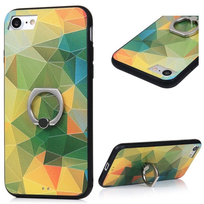 Badalink iPhone 7 Case (4.7") 360 Degree Rotating Ring Holder Kickstand Shockproof Soft TPU Rubber Bumper Frame... N33