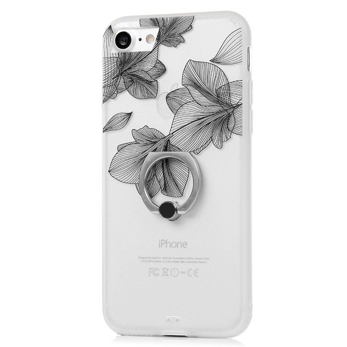 Badalink iPhone 7 Case (4.7") 360 Degree Rotating Ring Holder Kickstand Shockproof Soft TPU Rubber Bumper Frame... N41