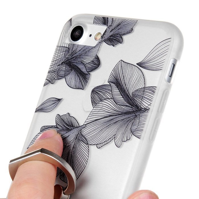 Badalink iPhone 7 Case (4.7") 360 Degree Rotating Ring Holder Kickstand Shockproof Soft TPU Rubber Bumper Frame... N43