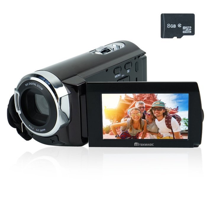 TEKMAGIC 8GB 1920x1080P HD Portable DV Camcorder Micro SD Card DVR Voice Recording N2